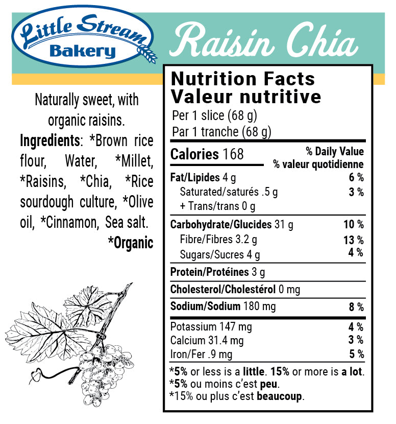 Raisin Chia - Gluten Free Organic Sourdough Bread